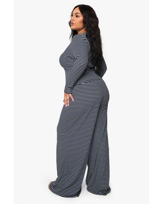 Boohoo Blue Plus Single Drawstring Waist Trouser