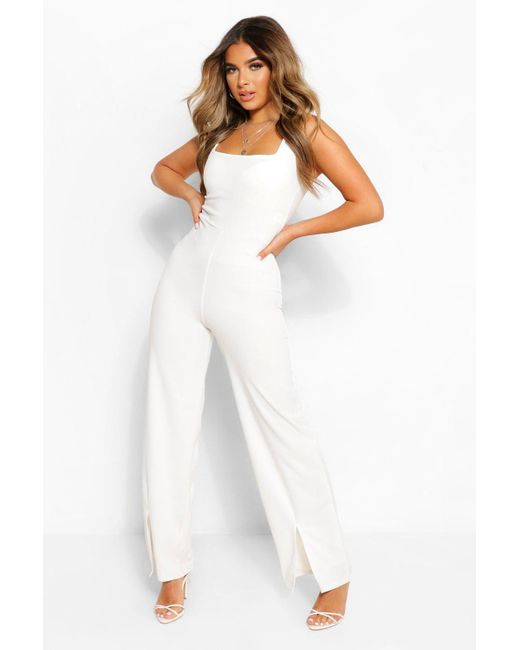 Boohoo Petite Square Neck Split Hem 