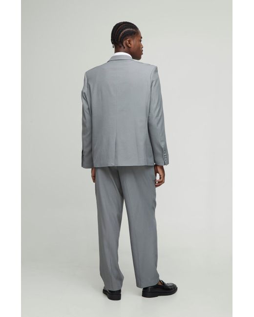 Boohoo Gray Relaxed Fit Crease Front Trouser
