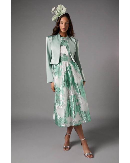 Coast Green Crop Satin Jacket