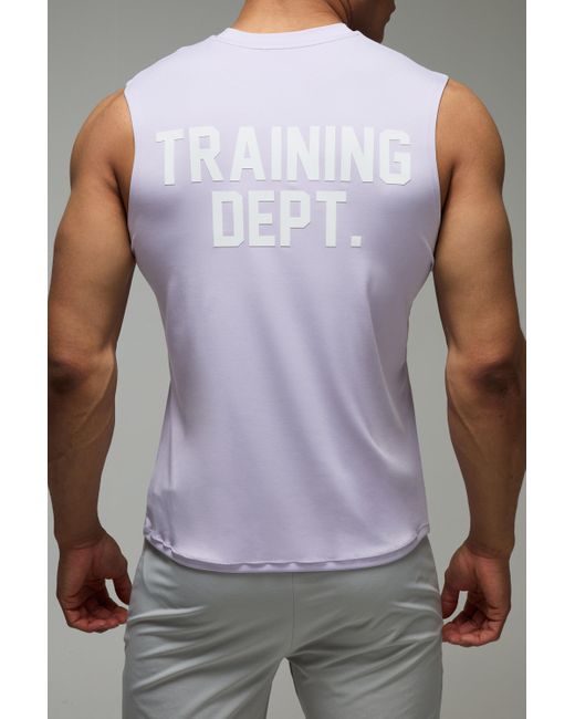 BoohooMAN Purple Active Performance Training Dept Regular Fit Tank for men