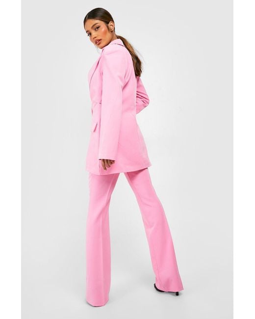 Boohoo Fit & Flare Seam Front Dress Pants in Pink | Lyst Canada