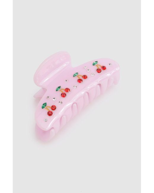 Boohoo Pink Cherry Detail Claw Clip