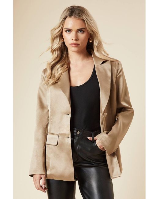 Wallis Natural Petite Sequin Button Through Jacket