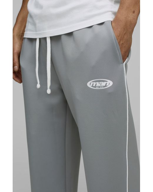 BoohooMAN Lockere Man Trikot-Jogginghose mit Paspeln in Gray für Herren