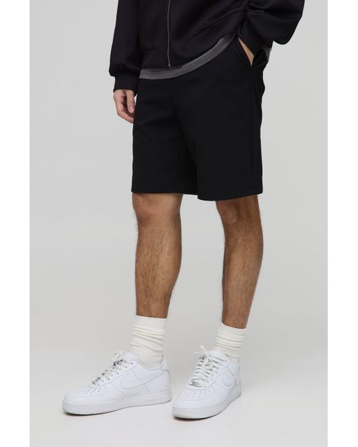 Technic Black Elasticated Waist Al Stretch Relaxed Fit Shorts