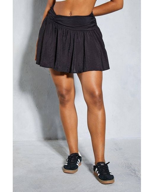 MissPap Black Ruffle Frill Hem Floaty Skort
