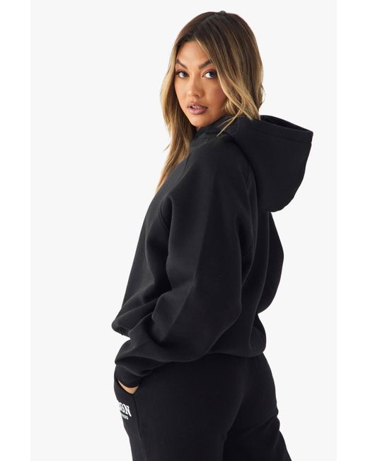 Boohoo Blue Dsgn Studio Collegiate Embroidered Oversized Hoodie