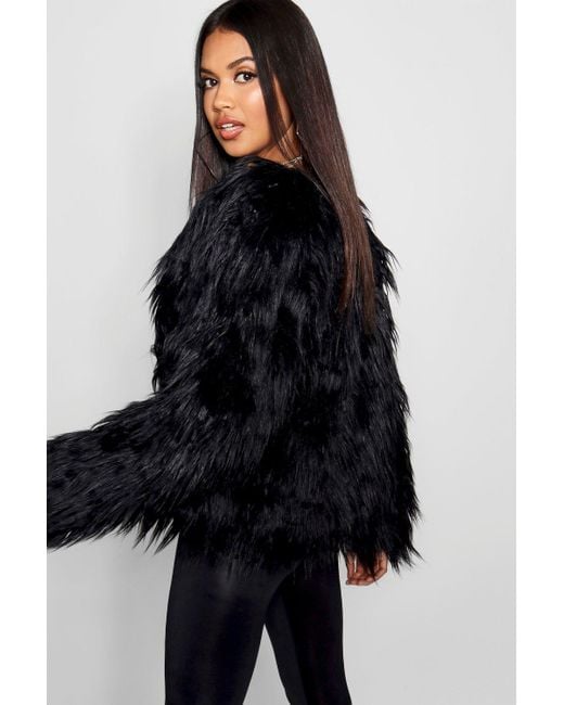 faux fur black jacket