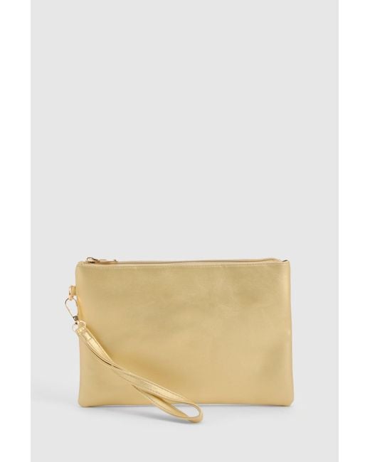 Boohoo Red Basic Zip Top Clutch Bag