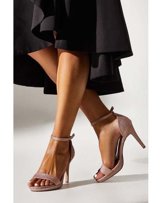 Coast Black Talia Glitter Platform Heeled Sandals