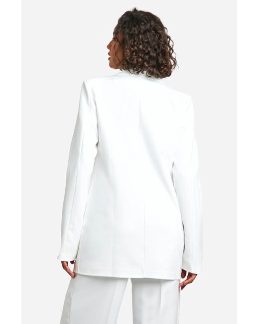 Boohoo White Tall Woven Tailored Oversized Blazer