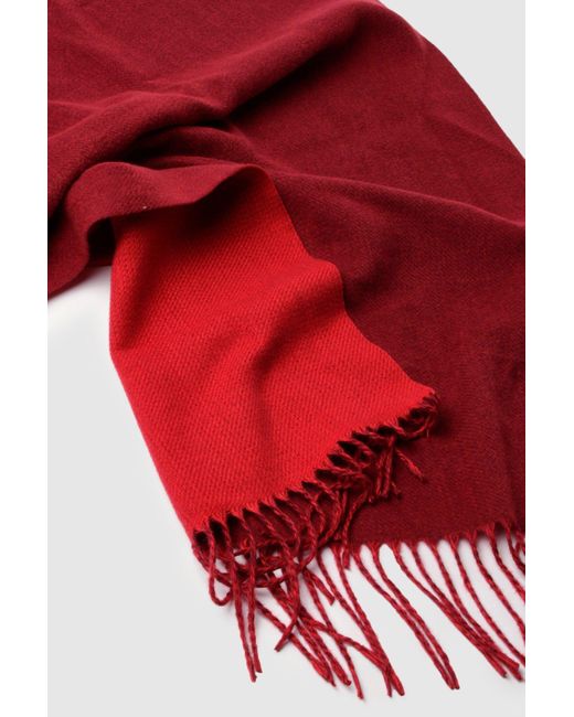 Reversible Tassel Lightweight Blanket Scarf Boohoo de color Red