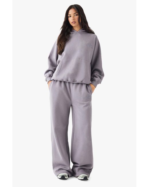 Pantalón Deportivo Recto Con Bordado Dsgn Studio Boohoo de color Purple
