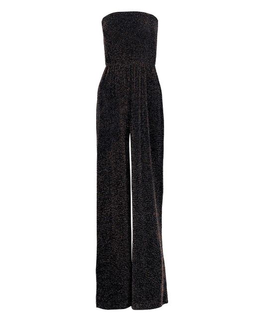 strapless wide leg sparkle jumpsuit
