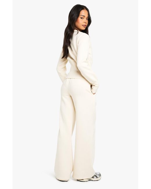 Chándal Con Sudadera Bomber Y Botones De Presión Boohoo de color White
