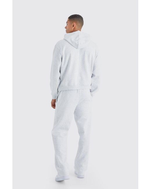 BoohooMAN White Original Man Oversized Boxy Hooded Tracksuit for men