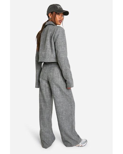 Boohoo Gray Extreme Wide Leg Tailored Pants