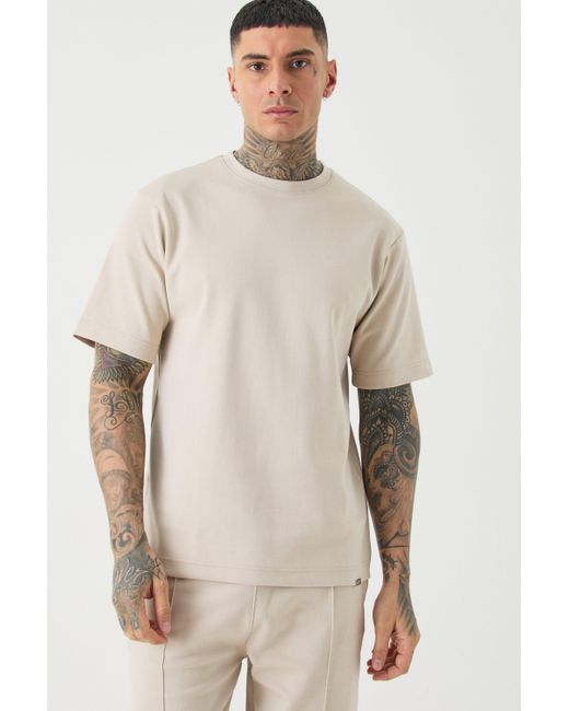 BoohooMAN Natural Tall Core Fit Heavy Interlock T-shirt for men