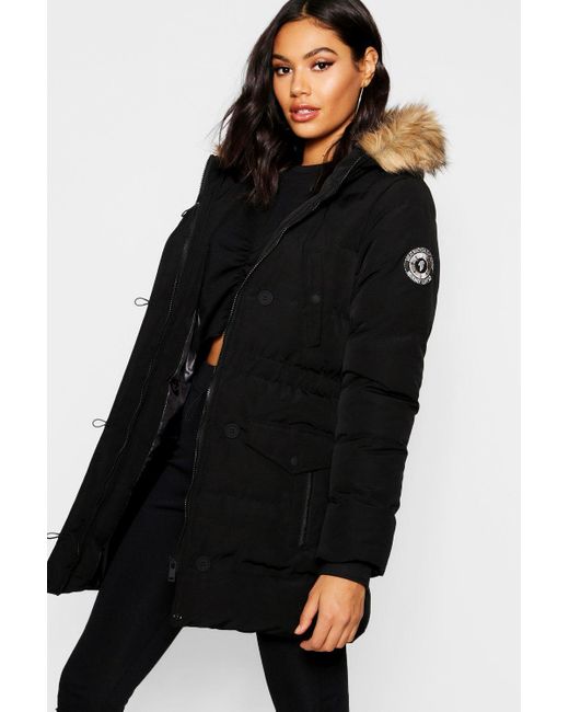 Boohoo Luxe Mountaineering Parka Coat 