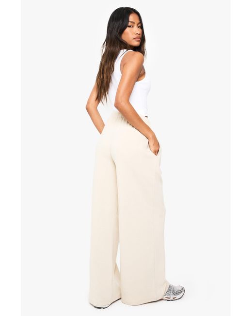 Boohoo Natural Basics Rib Straight Leg Trouser