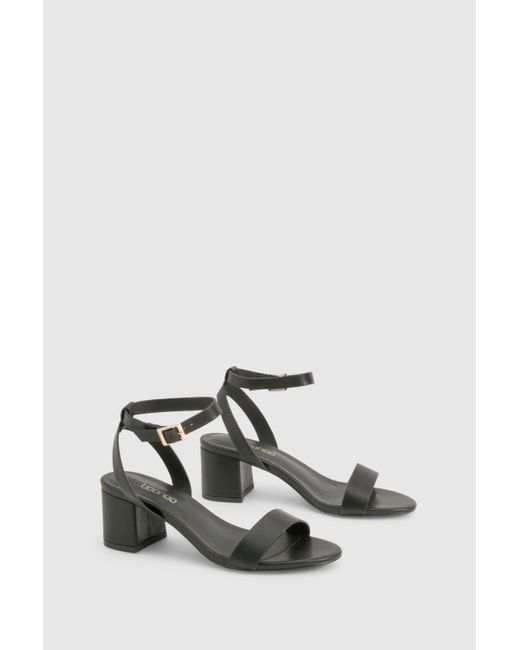 Boohoo Black Low Block Barely There Heels