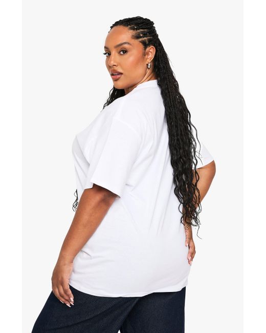 Boohoo White Plus Disco Ball Printed Oversized T-Shirt