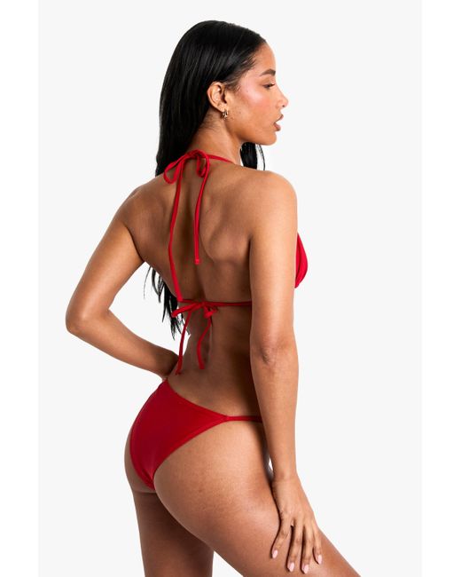 Boohoo Red Swimwear Essentials Triangle Bikini Top