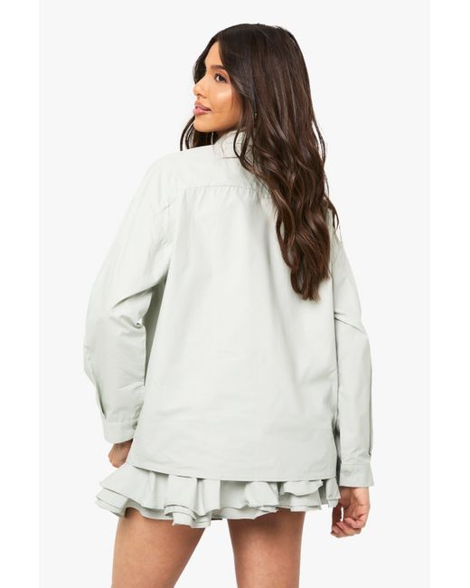 Oversized Shirt Boohoo de color White