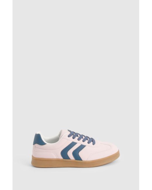 Zapatillas Deportivas Con Plataforma Y Rayas En Contraste Boohoo de color White