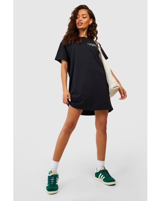 Tennis Club Oversized T-Shirt Dress de Boohoo de color Negro | Lyst
