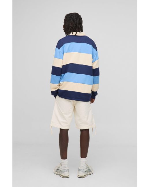 BoohooMAN Lockere Cargo-Shorts mit elastischem Bund in White für Herren