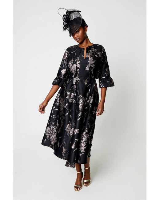 Coast Black Jacquard Jacket With Flare Cuff