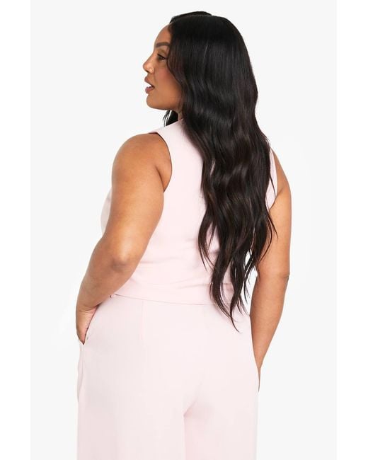 Boohoo Pink Plus Tailored Button Down Waistcoat