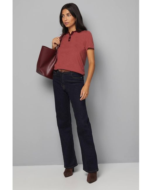 Wallis Red Colour Block Polo