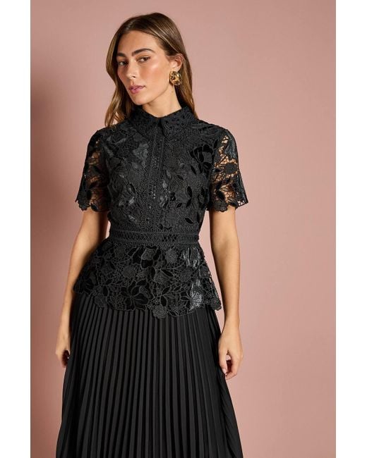 knee length dresses for ladies second hand Coast Coast Elegant Strapless Black Lace Dress 25 OWNI