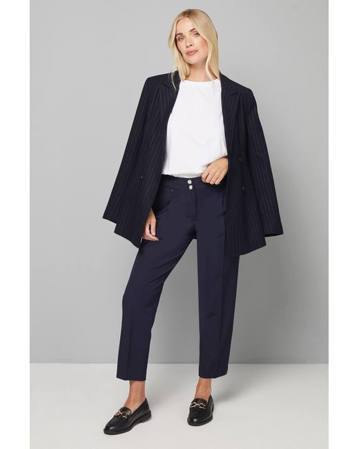 Wallis Blue Petite Smart Tapered Leg Pants