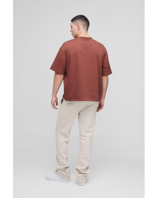 Camiseta Oversize Recta Con Cuello Extendido Boohoo de color Red