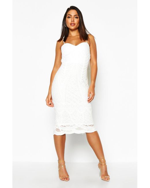 white strappy midi dress