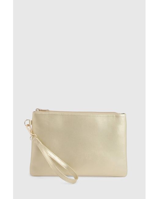 Boohoo Red Basic Zip Top Clutch Bag