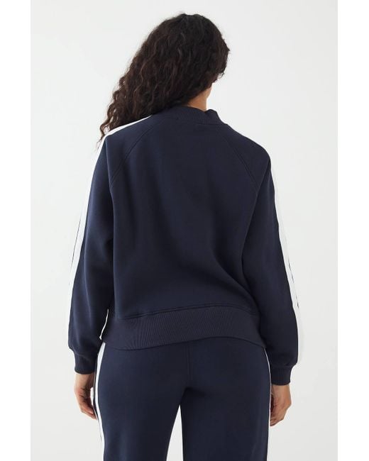 DSGN Studio Blue Embroidered Side Stripe Sweatshirt