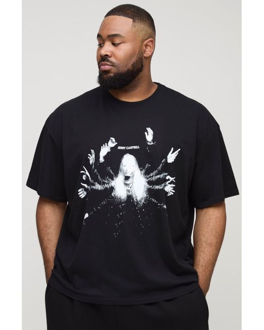 Boohoo Black Plus Oversized Jerry Cantrell License Print T-Shirt