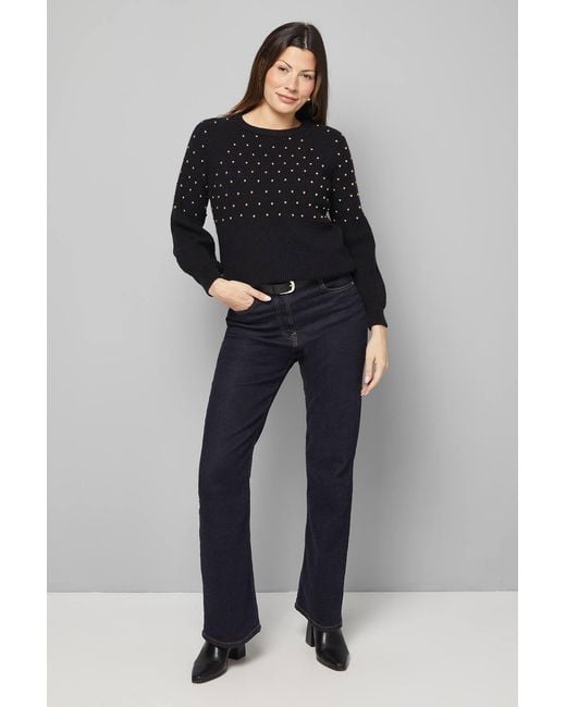 Wallis Black Stud Embellished Sweater
