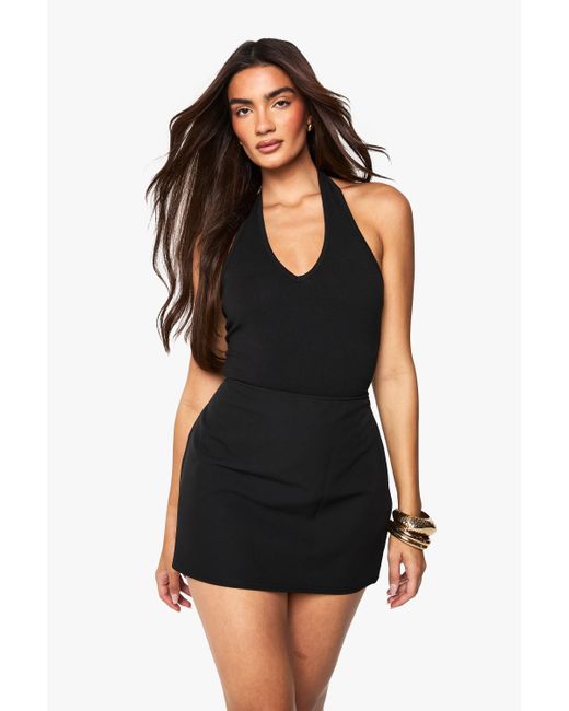 Boohoo Black Basic Woven Mini Skirt