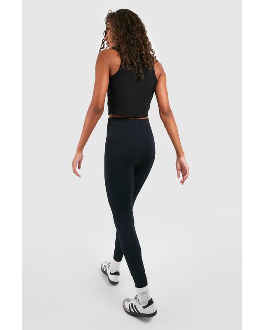 Boohoo Tall High Waisted Fleece Lined Leggings in Black