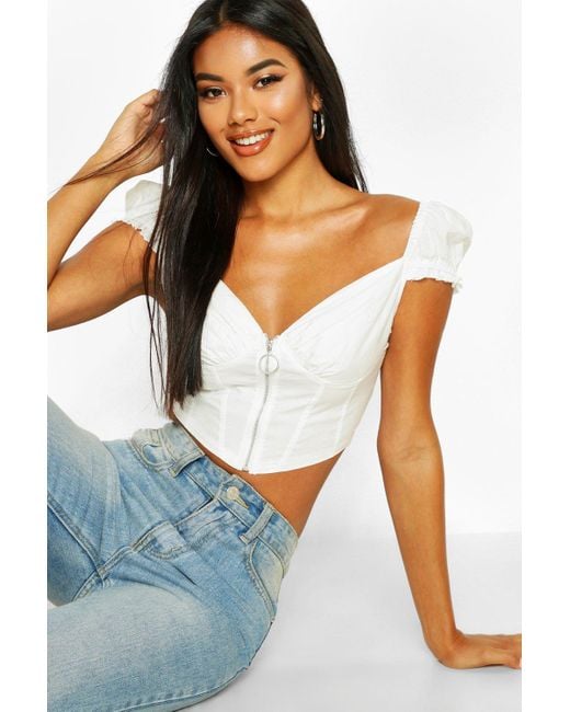 crop top with front zip