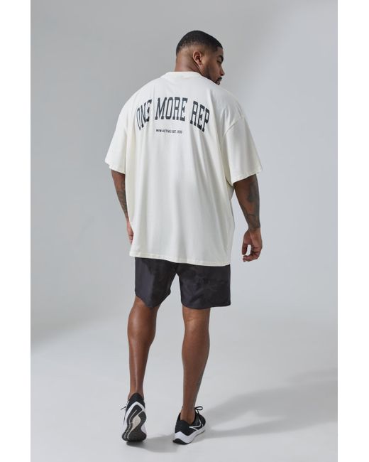 BoohooMAN Gray Plus Active Gym Oversized Rep T-shirt for men