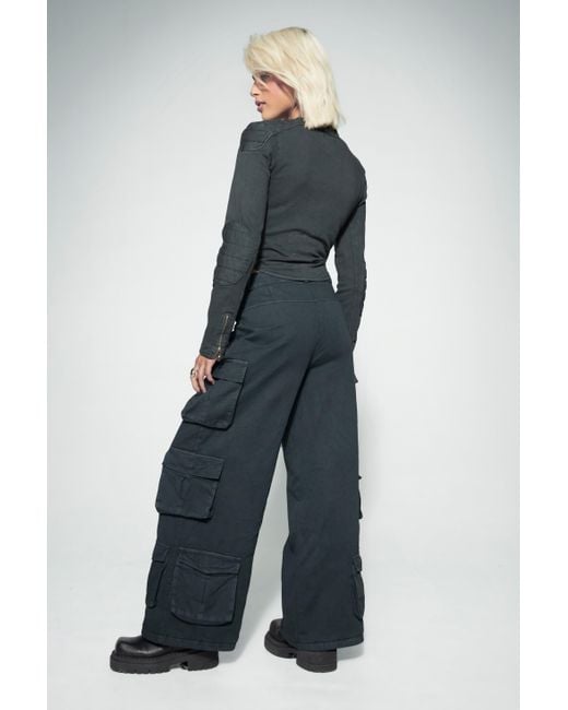 Boohoo Blue Kourtney Kardashian Barker Oversized Cargo Trouser