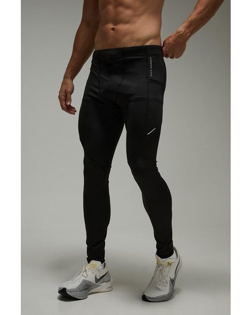 BoohooMAN Black Common Pace Running Performance Tight for men