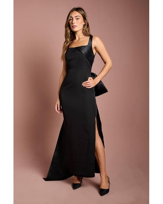 Coast Black Bow Back Column Maxi Dress
